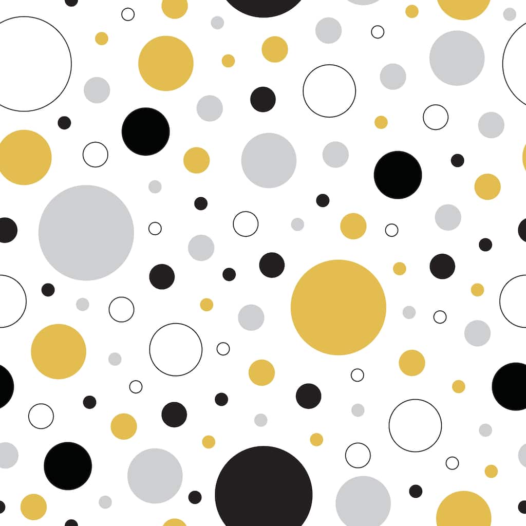 Yellow and Black Circles Removable Wallpaper - 24'' inch x 10'ft