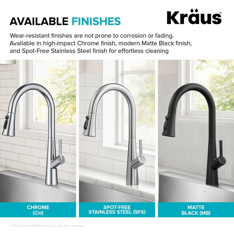 KRAUS Odelia 4-Function Single Handle Pull Down Kitchen Faucet