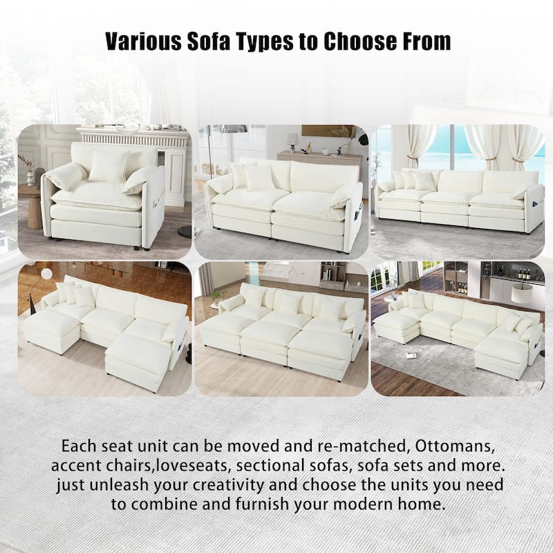 Chenille Loveseat Sofa, Modern Lounge Couch with Pockets and 4 Pillows Upholstered Deep Seat Love Seat for Living Room