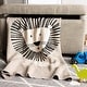 preview thumbnail 3 of 3, SAFAVIEH Dandy Lion Baby Throw Blanket - 32" x 40" - 32" x 40" Grey/Black