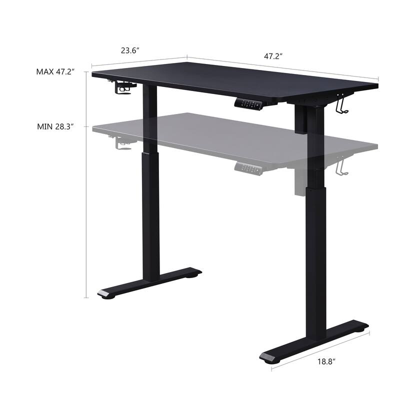 KOWO K304 Electric Standing Desk 48" Height Adjustable Workstation, Sit Stand Desk with Memory Preset for Home Office, Ergonomic
