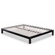 preview thumbnail 2 of 0, Twin size Asian Style Black Metal Platform Frame with Wooden Slats
