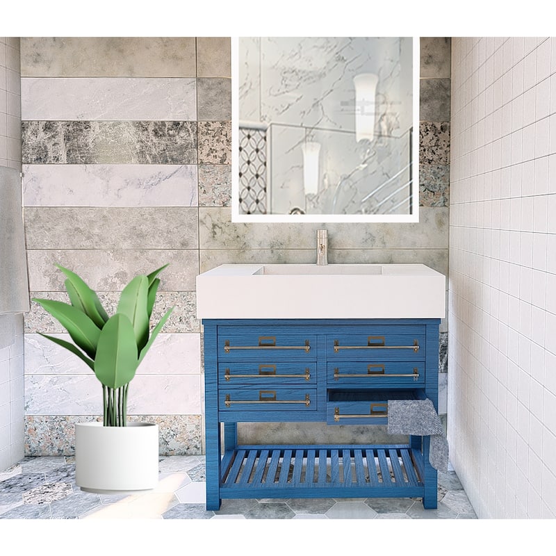 Audrey 36" - 72" Solid Surface Bathroom Vanity Top