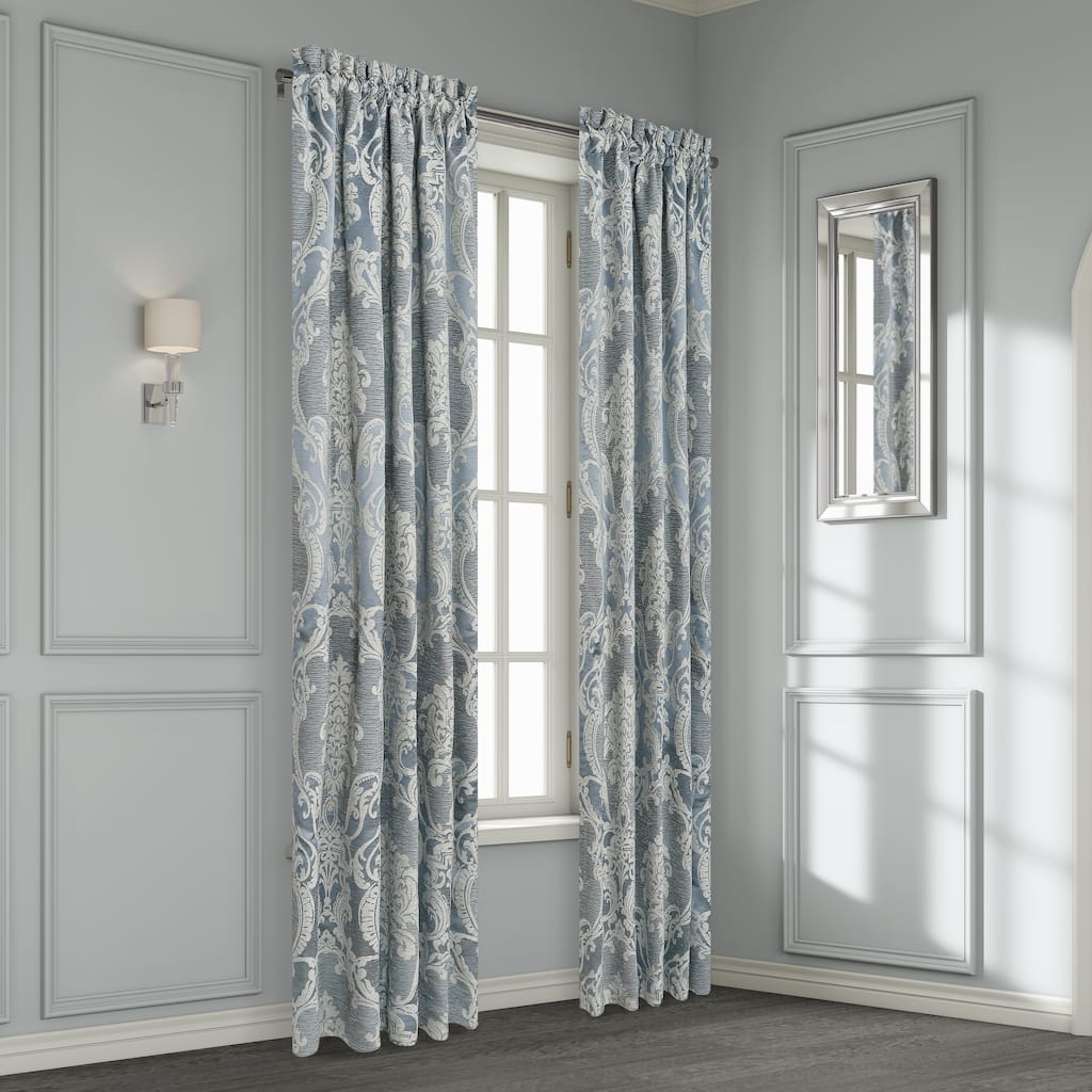 Queensbury Steel Blue Window Panel Pair