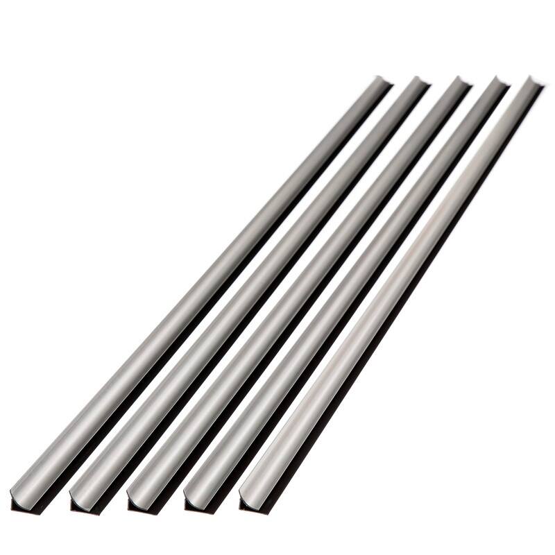FASÄDE 47 in. Decorative Vinyl Large Profile Inside Corner Trim Brushed Aluminum (5 Pack) - 5 Pack - 5 Pack