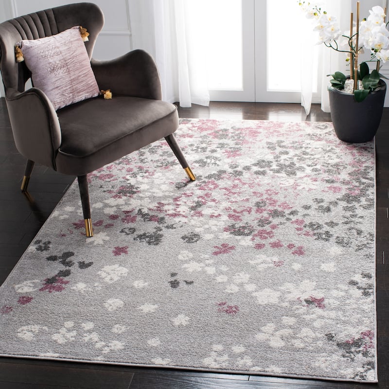 SAFAVIEH Adirondack Venelina Vintage Floral Rug - 5'1" x 7'6" - Light Grey/Purple