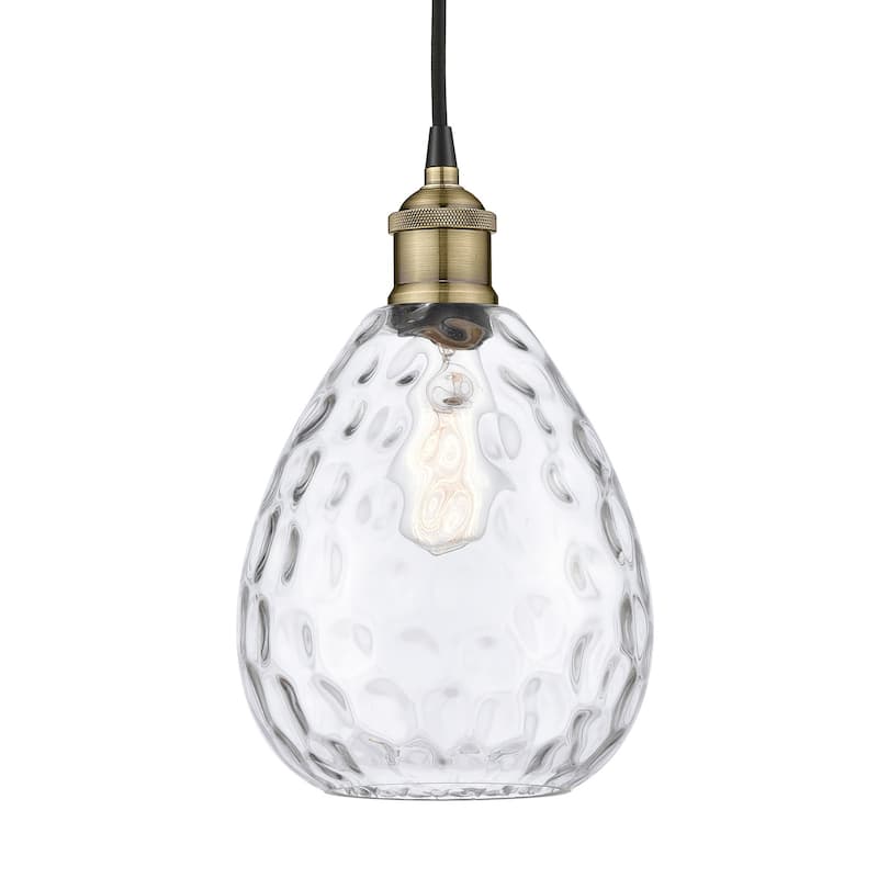 Innovations Lighting 616-1P-13-8 Waverly Pendant Waverly 8" Wide Mini - Black Antique Brass / Clear
