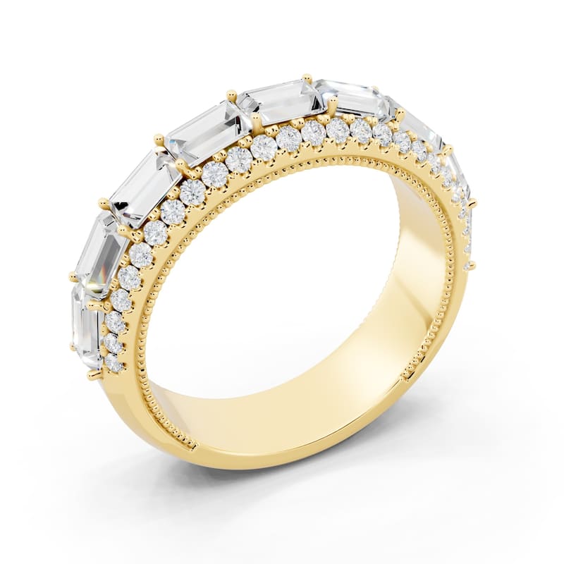 Auriya 14k Gold 2 1/10ctw Lab Grown Diamond East-West Anniversary Ring (E-F VS)