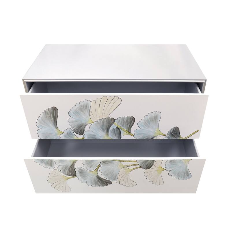 Pasargad Home Pearl Wood Nightstand with Metal Frame