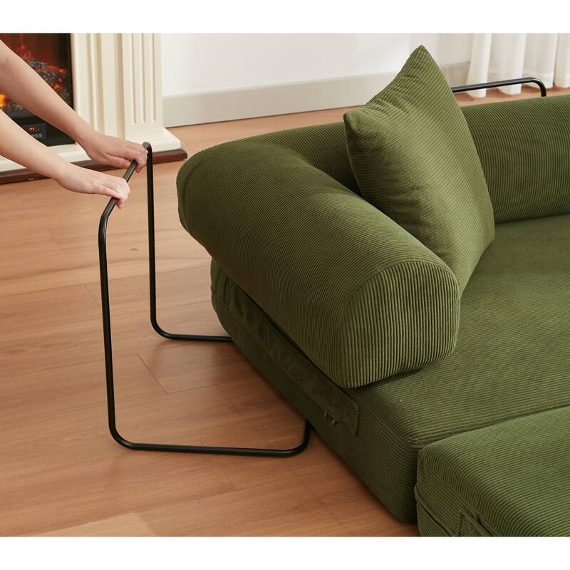 Folding Convertible Sleeper Sofa Bed with Modular Design for Living Room or Guest Room