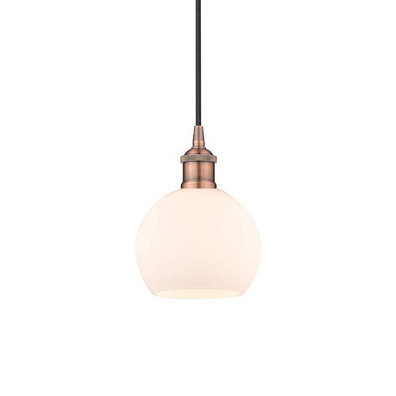 Innovations Lighting 616-1P-9-6 Athens Pendant Athens 6" Wide Mini - Antique Copper / Matte White