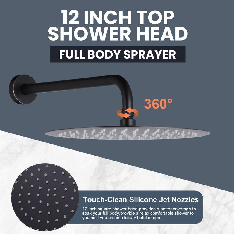 WOWOW Wall Mount 9-Spray Shower Faucet with Handshower