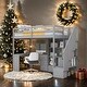 preview thumbnail 1 of 35, Twin Size Loft Bed with Desk and Drawers, Cabinet and Staircase, Gray Grey