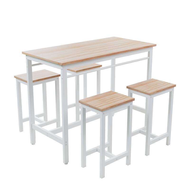 5-piece modern kitchen table with four bar stools Bar table set 5PC
