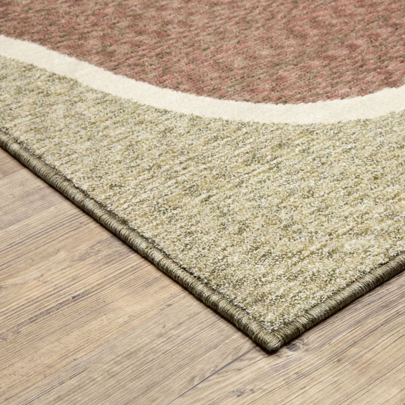 Tobias Mid-Century Modern Green/ Multi Area Rug