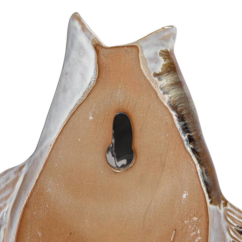 Stoneware Fish Shaped Wall Vase with Reactive Glaze