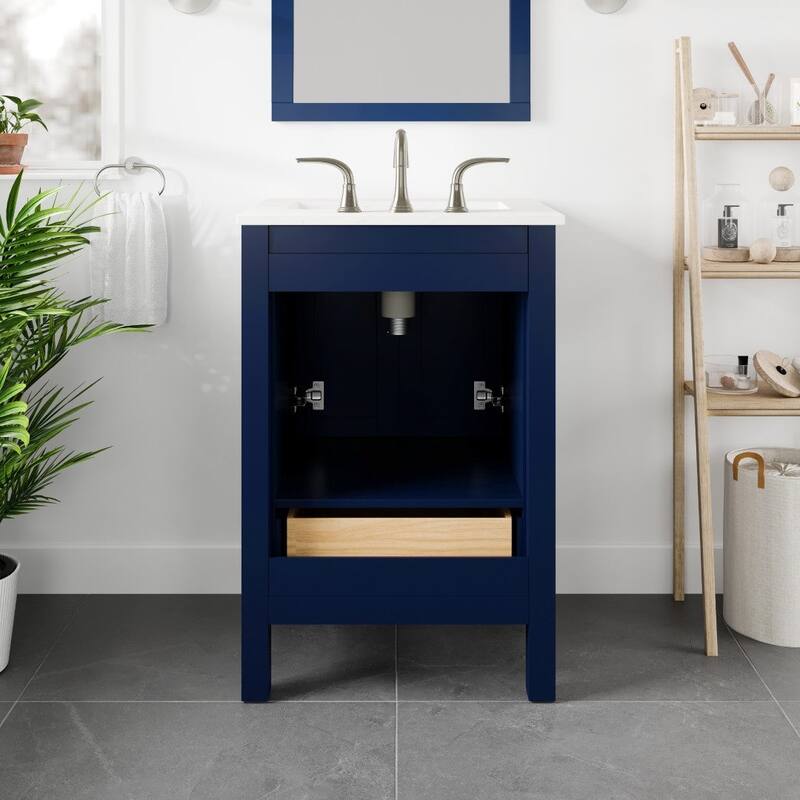 Eviva Aberdeen 24"W Bath Vanity with Carrara Quartz Top