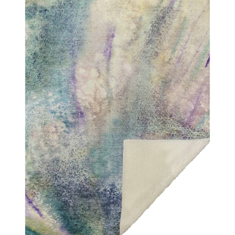 Premium Machine Washable Contemporary Glam Sherpa Throw Blanket