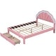 preview thumbnail 43 of 48, Seashell-Shaped Platform Bed Frame with 2 Drawers & LED