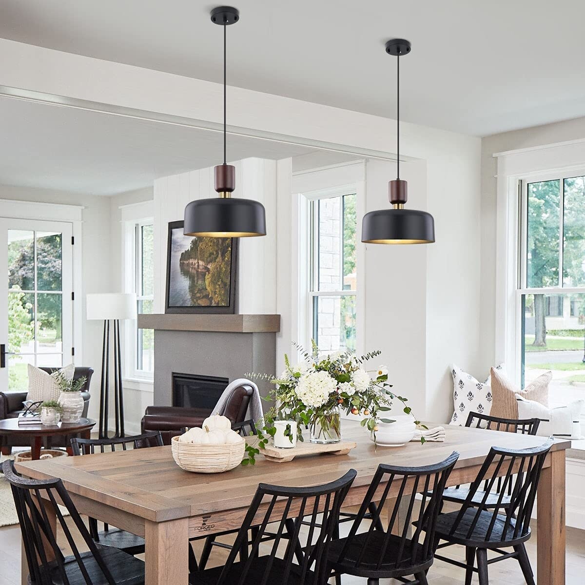 Industrial pendant light with brass accent adjustable kitchen lighting fixture On Sale Bed Bath Beyond 35054436