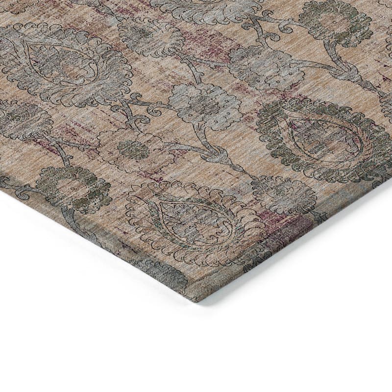 Machine Washable Indoor/ Outdoor Chantille Traditional Floral Rug