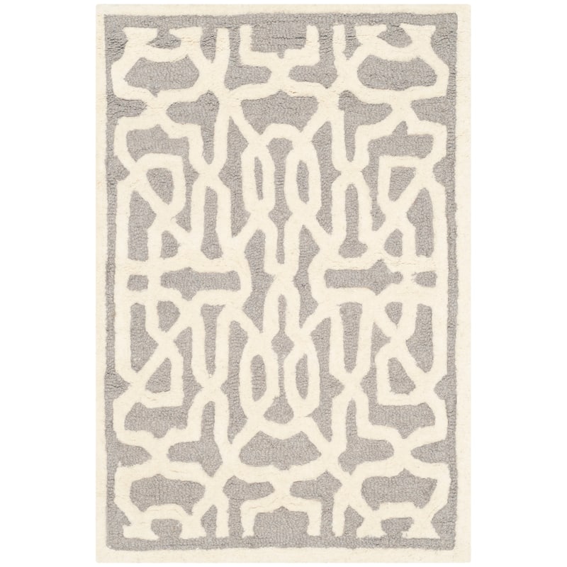 SAFAVIEH Handmade Cambridge Sissi Modern Wool Rug - 2' x 3' - Silver/Ivory