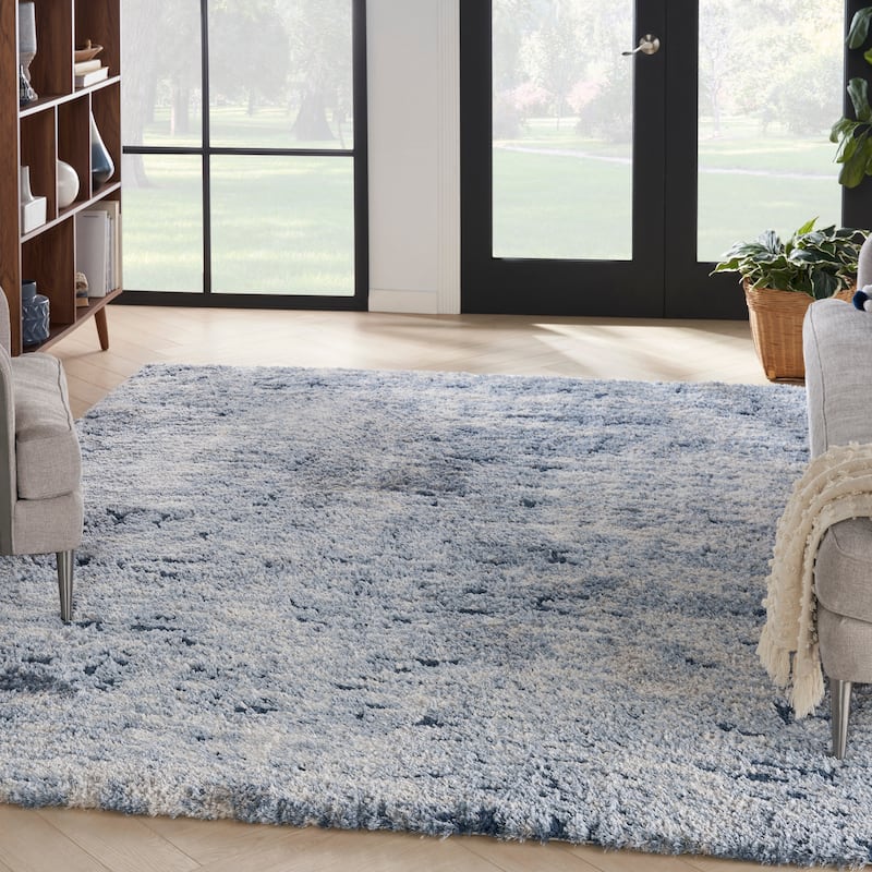 Nourison Luxurious Shag Abstract Wave Plush Shag Area Rug