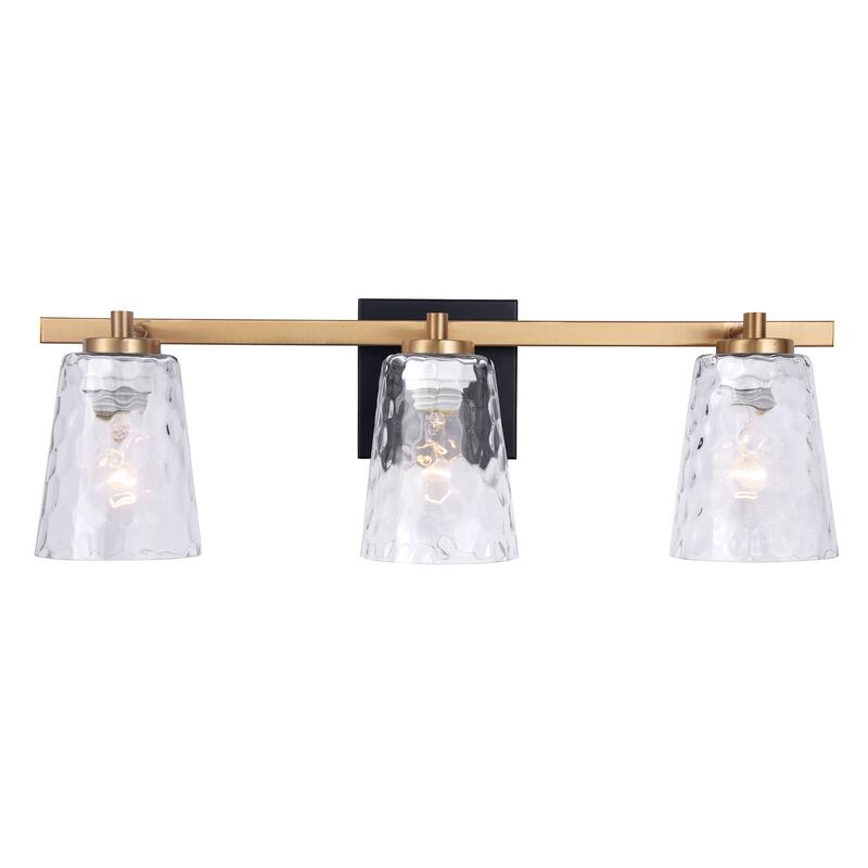 Modern Radiance 3-Light Gold Vanity Light - 22.8"L x 5.9"W x 7.5"H