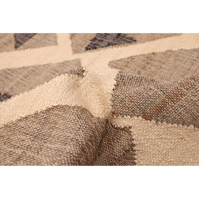 ECARPETGALLERY Flat-Weave Palas Denizli Ivory Jute Kilim - 5'1 x 8'0