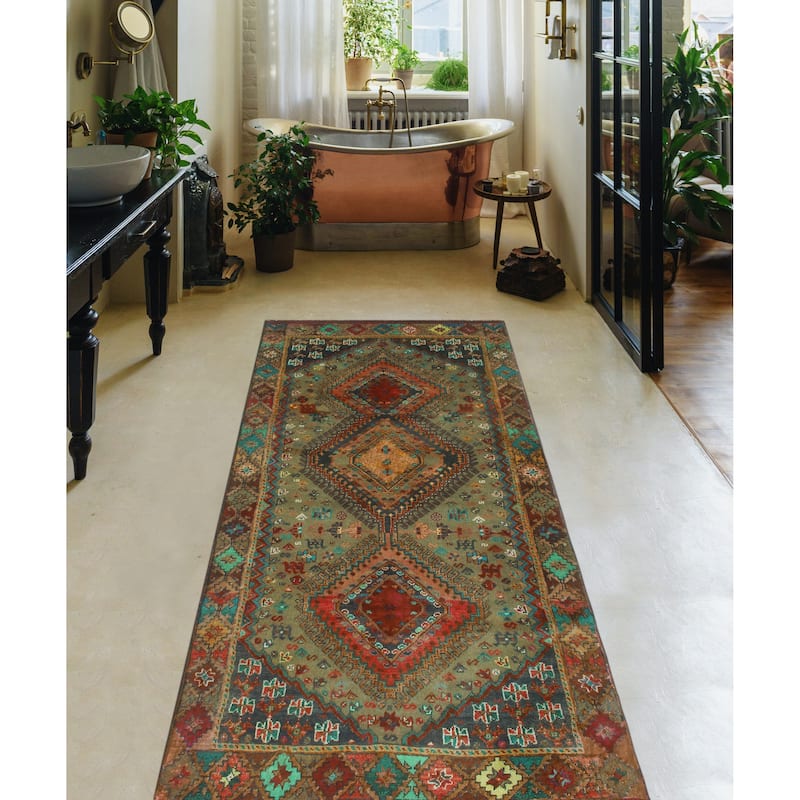 Fine Vintage Distressed Zakia Grey/Charcoal Runner - 3'0" x 7'8"