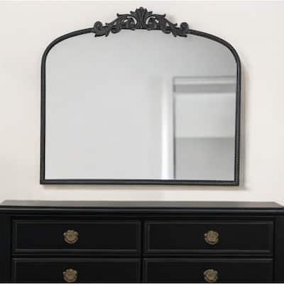 HomeRoots 31" Black Arch Iron Framed Accent Mirror - 40' X '31.2' X '1.5