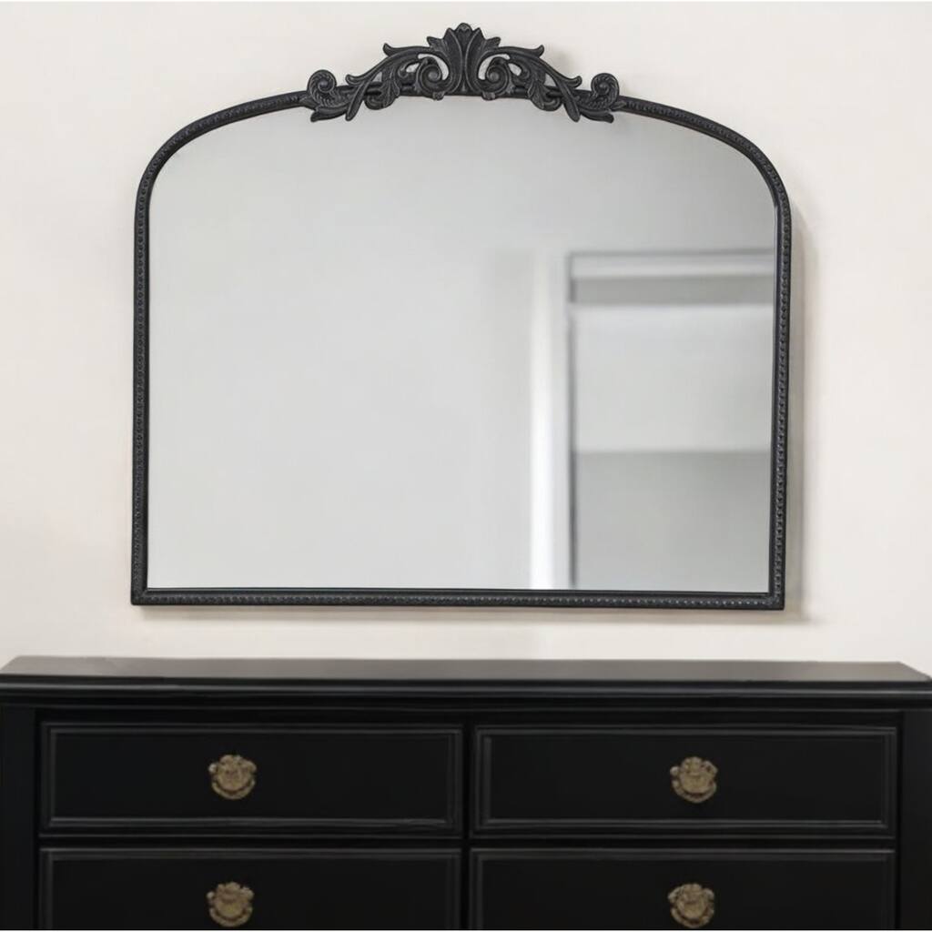 HomeRoots 31" Black Arch Iron Framed Accent Mirror - 40' X '31.2' X '1.5