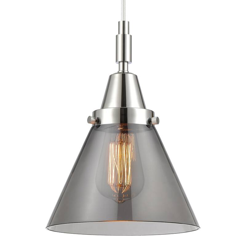 Innovations Lighting 447-1P-G43 Cone 8" Wide Mini Pendant with Light - Polished Chrome