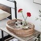 preview thumbnail 17 of 20, Slats Oblong Bamboo Decorative Tray - White Wash