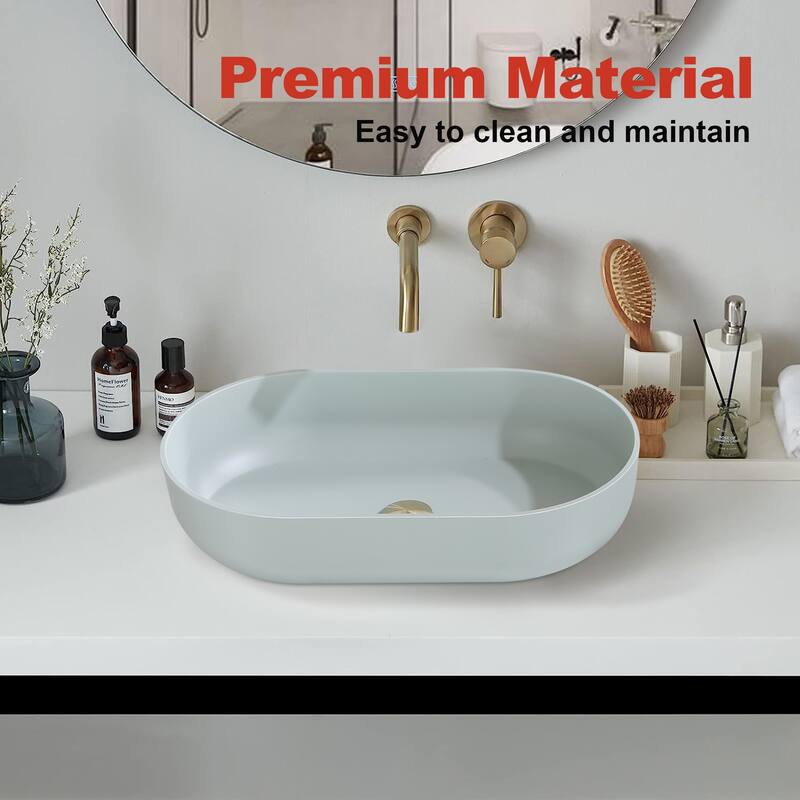 24" Modern Oval Above Bathroom Vessel Sink