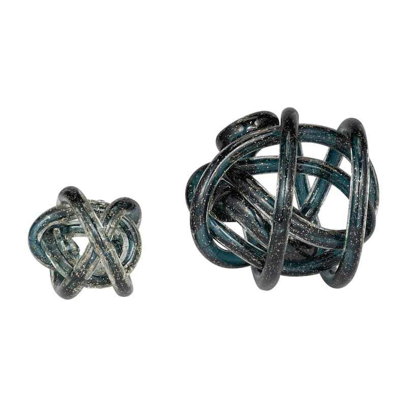 Sagebrook Home Sculptural Glass Abstract Knot, Decorative Objects, Home Accent Piece