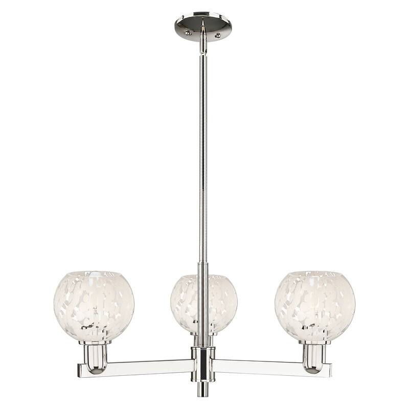 Innovations Lighting Endless Possibilities Arcadia - White Mouchette - 3 Light 28" Stem Hung Chandelier - Polished Nickel