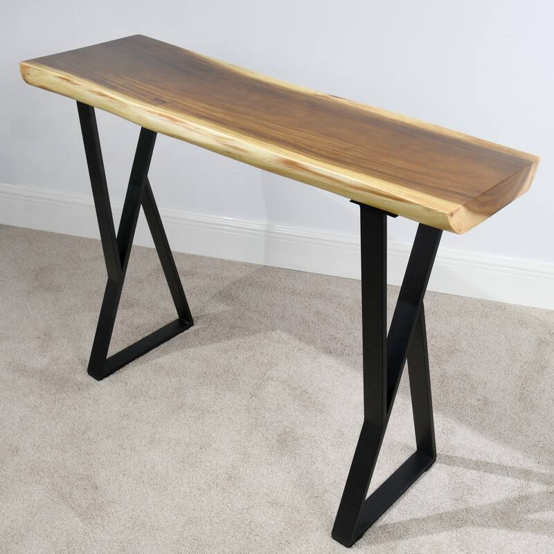 Natural Wood Rectangle Coffee Console Table