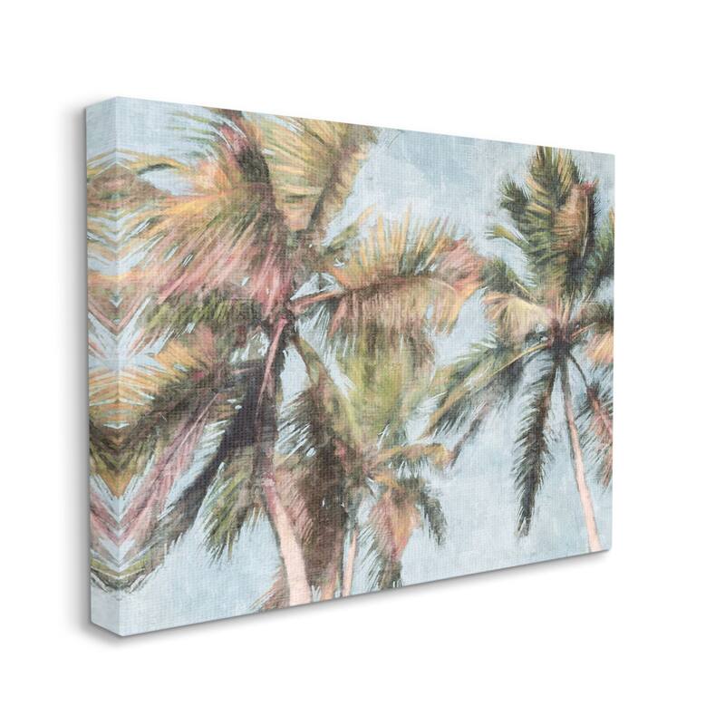 Stupell Tall Looming Breezy Palm Trees Stretched Canvas Wall Art, Design by Nina Blue