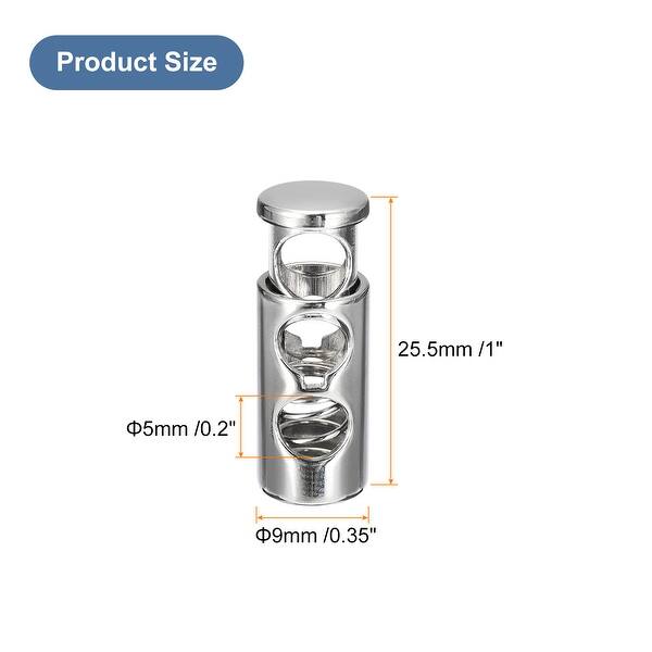 Small Spring Toggle Stopper Metal Cord Locks Double Hole Spring Stopper Fastener Slider Toggles End ...