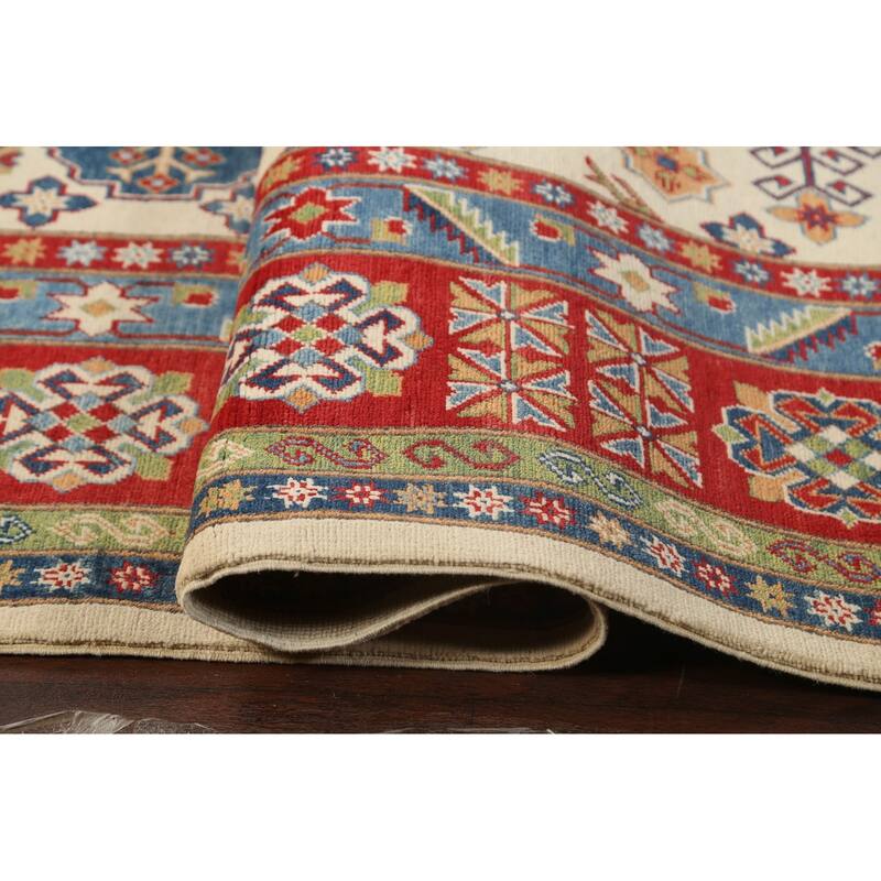 Vegetable Dye Geometric Kazak Oriental Area Rug Wool Hand-knotted - 10'1" x 15'4"