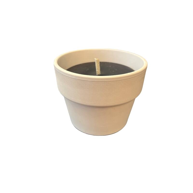 Terracotta White Candle H 4" & Dia 5" - WHITE