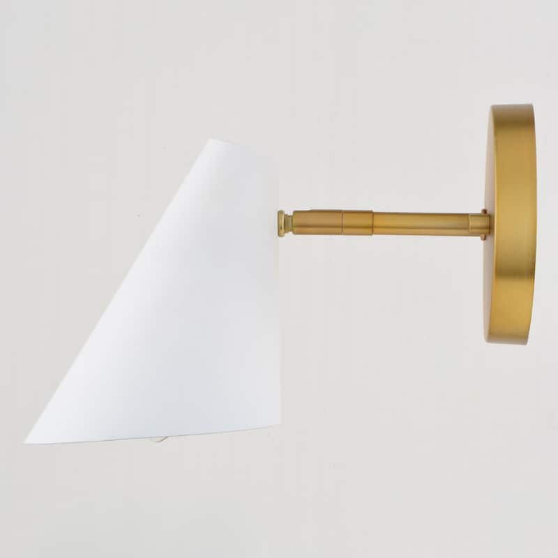 Pryce 1 Light Mid-Century Modern Wall Sconce Fixture with Metal Cone Shade