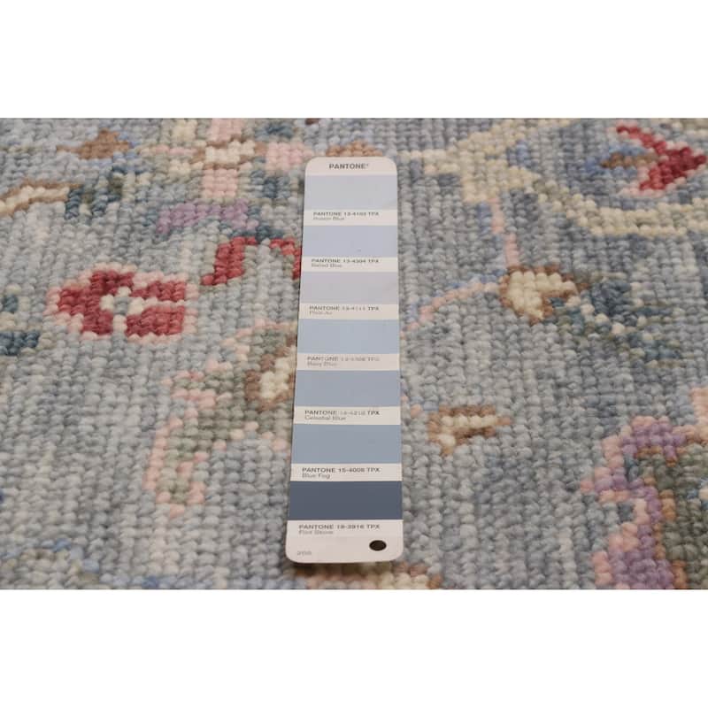 ECARPETGALLERY Hand-knotted Modern Oushak Light Denim Blue Wool Rug - 5' 11" x 9' 5"