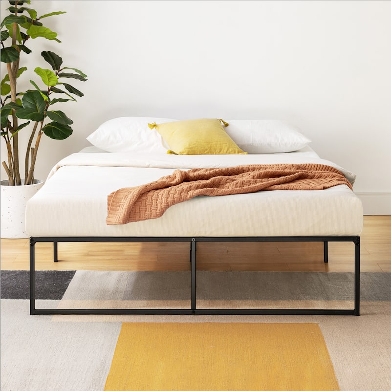 14 Inch Metal Platform Bed Frame with Steel Slats