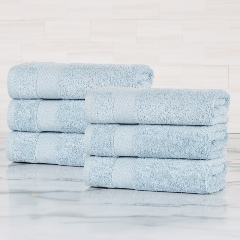 Superior Luxury Solid Highly Absorbent Egyptian Cotton Hand Towel - (Set of 6)