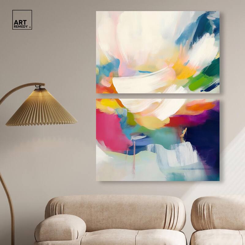 Riot of Color I Canvas Set of 2 by Art Remedy, Gallery Wrapped