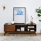 preview thumbnail 28 of 29, Mid Century Modern Rattan TV Stand for 65 Inch TV, Entertainment Cabinet, Media Console