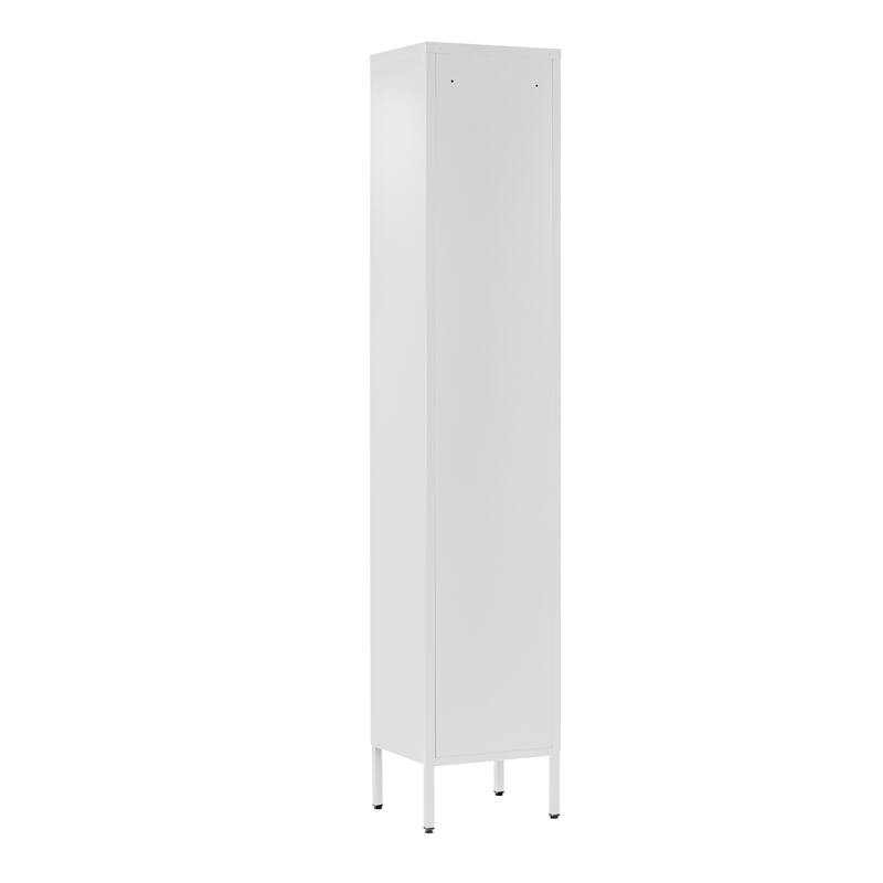 Avish 71-inch White Two Clear Door Metal Cabinet
