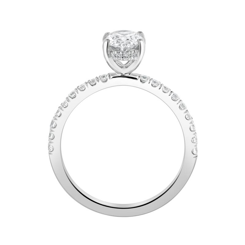 Auriya Lab Grown 1 1/3 ct Oval Cut with Hidden Halo Diamond Engagement Ring in 14k Gold (H-I, SI1-SI2)